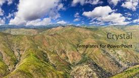  Presentation with river forest - Presentation design enhanced with rim-of-the-world-vista background and a coral colored foreground