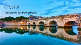  Presentation with landscape architecture - Beautiful PPT theme featuring rimini-with-bridge-of-tiberius backdrop and a light blue colored foreground