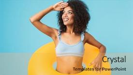  Presentation with far away - Audience pleasing slide set consisting of ring and looking far away backdrop and a yellow colored foreground