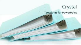  Presentation with white blue vapor trail - Beautiful slide deck featuring ring binder - blue folders isolated on white backdrop and a cool aqua colored foreground