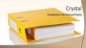  Presentation with binder - Colorful PPT theme enhanced with ring binder - office folder isolated on white backdrop and a blonde colored foreground