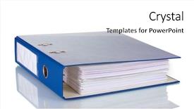  Presentation with office - Audience pleasing presentation theme consisting of ring binder - office folder isolated on white backdrop and a white colored foreground