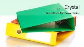  Presentation with office - Slides having ring binder - office folders isolated on white background and a seafoam green colored foreground