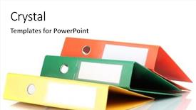  Presentation with office - Beautiful slides featuring ring binder - office folders isolated on white backdrop and a white colored foreground