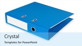  Presentation with binder - Audience pleasing slides consisting of ring binder - office folders isolated backdrop and a light blue colored foreground