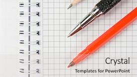  Presentation with writing pen - Beautiful slides featuring ring binder - open writing book with pen backdrop and a lemonade colored foreground