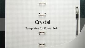  Presentation with pen - Audience pleasing presentation design consisting of ring binder - pen and notebook backdrop and a light gray colored foreground