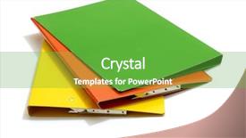  Presentation with colorful teeth movable - Amazing theme having ring binder - stacked colorful folders backdrop and a shamrock green colored foreground