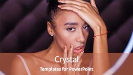  Presentation with flash - Presentation theme with ring flash effect round background and a coral colored foreground