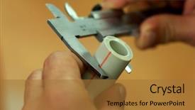  Presentation with engineer design - Presentation theme consisting of ring gauge - engineer in work element background and a  colored foreground