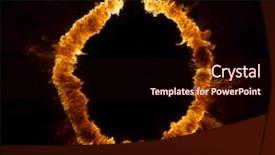  Presentation with fire - PPT layouts with ring of fire on black background and a wine colored foreground