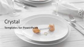  Presentation with fortune cookie - Amazing theme having gold question - offer of marriage with fortune backdrop and a light gray colored foreground