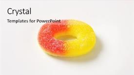  Presentation with gummy candy - Presentation theme featuring gummies - ring shaped gummy candy background and a white colored foreground