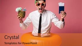  Presentation with aus law photo - Amazing PPT theme having ring standing isolated holding passport backdrop and a gold colored foreground