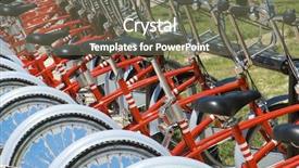  Presentation with public - Audience pleasing PPT theme consisting of ringranking - many red bikes parked backdrop and a gray colored foreground