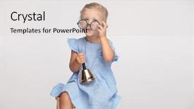  Presentation with glasses - Presentation theme enhanced with adorable little nerdy girls puts background and a light gray colored foreground