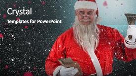  Presentation with snow flakes - Amazing presentation theme having rings bible - santa claus holding envelopes backdrop and a dark gray colored foreground