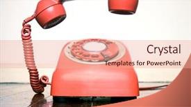  Presentation with movie screen in old retro - Beautiful slide deck featuring rings connect - retro phone ringing backdrop and a coral colored foreground