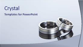  Presentation with titanium - Presentation theme consisting of rings from gold and titanium background and a sky blue colored foreground