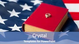  Presentation with family values - Amazing PPT layouts having rings on book or bible backdrop and a teal colored foreground