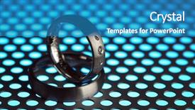  Presentation with sheet metal - PPT theme having rings on perforated sheet metal background and a  colored foreground