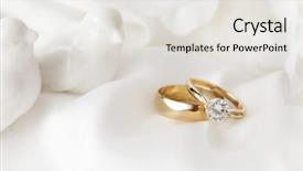  Presentation with white wedding - Slide deck enhanced with rings on white silk background background and a light gray colored foreground