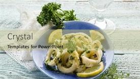  Presentation with lemon - Cool new presentation with rings-squid-with-parsley backdrop and a yellow colored foreground