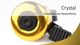  Presentation with hotels bell - Presentation theme consisting of ringtone - bicycle bell on white background background and a white colored foreground