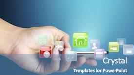  Presentation with touch screen accessible for disable students - Presentation theme having ringtone - businessman connection touch screen mobile background and a teal colored foreground