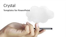  Presentation with touch screen - Theme with ringtone - businessman connection touch screen mobile background and a white colored foreground