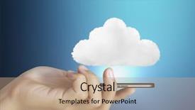  Presentation with touch screen - Theme consisting of ringtone - businessman connection touch screen mobile background and a coral colored foreground