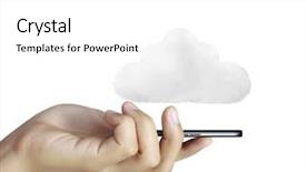  Presentation with touch screen - PPT theme consisting of ringtone - businessman connection touch screen mobile background and a white colored foreground