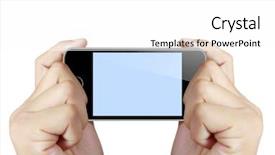  Presentation with phone - Slide deck enhanced with wall made of different rock background and a gray colored foreground