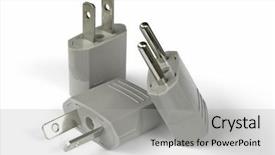  Presentation with background - Theme with ringtone - plug isolated on white background background and a light gray colored foreground