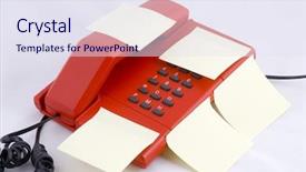  Presentation with red telephone - Beautiful theme featuring ringtone - red telephone with yellow memo backdrop and a  colored foreground
