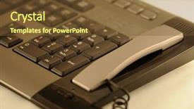  Presentation with telephone poles - PPT layouts featuring ringtone - slim keyboard and gray telephone background and a tawny brown colored foreground