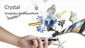  Presentation with mobile phone and germs - Slide set enhanced with ringtone - touch screen mobile phone images background and a white colored foreground