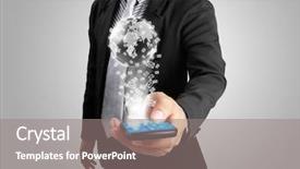  Presentation with touch screen - Slide deck with ringtone - touch screen mobile phone background and a gray colored foreground