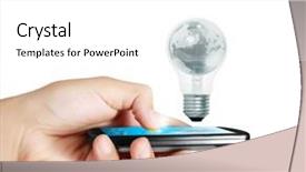  Presentation with touch screen - Colorful PPT theme enhanced with ringtone - touch screen mobile phone backdrop and a white colored foreground