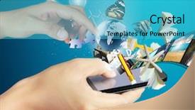  Presentation with touch screen - Theme having ringtone - touch screen mobile phone background and a teal colored foreground