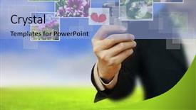  Presentation with touch screen - Slides enhanced with ringtone - touch screen mobile phone background and a light blue colored foreground