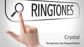  Presentation with search - Slide set consisting of ringtones written in search bar background and a light gray colored foreground