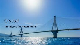  Presentation with corinth - Audience pleasing PPT theme consisting of rio antirio bridge or charilaos backdrop and a light blue colored foreground