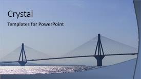  Presentation with corinth - Slide deck featuring rio antirio bridge or charilaos background and a light blue colored foreground