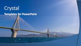  Presentation with bridge - Presentation theme featuring rio-bridge-in-greece background and a ocean colored foreground