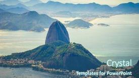  Presentation with mountain view - Colorful presentation theme enhanced with rio de janeiro brazil sugarloaf backdrop and a ocean colored foreground