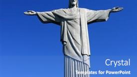 Presentation with christ - Audience pleasing presentation theme consisting of rio-de-janeiro-july-16 backdrop and a teal colored foreground