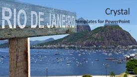  Presentation with road - Colorful presentation theme enhanced with rio de janeiro road sign backdrop and a light blue colored foreground