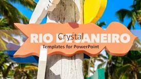  Presentation with palm - Presentation design having rio-de-janeiro-signpost background and a coral colored foreground