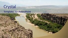  Presentation with rio negro river - Slide deck consisting of rio grande wild and scenic river and mountains background and a sky blue colored foreground